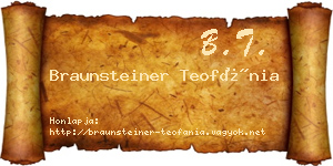 Braunsteiner Teofánia névjegykártya